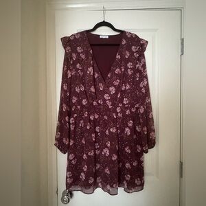 Floral Burgundy Women's Dress